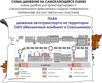 Схема движения (тип c, 1х1 метр, пленка) - Охрана труда на строительных площадках - Схемы движения - Магазин охраны труда Протекторшоп