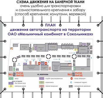 Схема движения (тип c, 1х1 метр, банер) - Охрана труда на строительных площадках - Схемы движения - Магазин охраны труда Протекторшоп