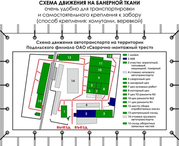 Схема движения (3х1,5 метра, банер) - Охрана труда на строительных площадках - Схемы движения - Магазин охраны труда Протекторшоп