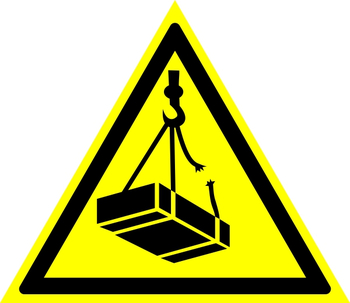 W06 опасно! возможно падение груза (пластик, 300х300 мм) - Охрана труда на строительных площадках - Знаки безопасности - Магазин охраны труда Протекторшоп
