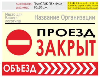 Информационный щит "объезд справа" (пластик, 90х60 см) t13 - Охрана труда на строительных площадках - Информационные щиты - Магазин охраны труда Протекторшоп